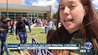 Adams City High School students walk out over principal concerns