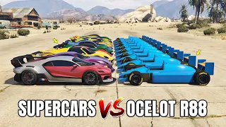 GTA 5 ONLINE - OCELOT R88 VS SUPERCARS PART#01 (WHICH IS FASTEST FORMULA VS SUPERCARS?)