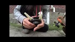 How to change replace a Stihl FS 46 Weed Trimmer Head Polymer Blades Weed Wacker Polymer 45 56 55