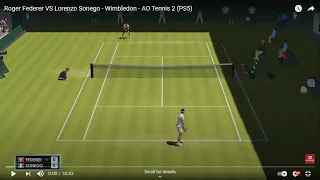 Roger Federer VS Lorenzo Sonego - Wimbledon - AO Tennis 2 (PS5)