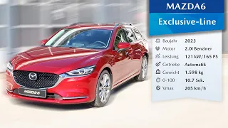 Mazda6 Kombi 2023 Exclusive-Line SKYACTIV G 2.0 165PS | 360° Ansicht + Innenraum (4K) Soul Red