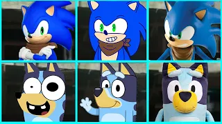 Sonic The Hedgehog Movie SONIC BOOM vs BLUEY Uh Meow All Designs Compilation Compilation 2