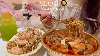 ENG) Live alone vlog 🥘 Malatang, new shrimp fried rice, home cafe, unboxing, Korean cuisine, food