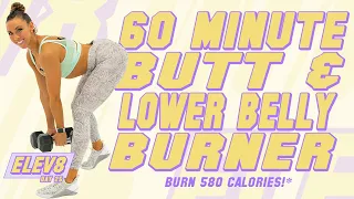 60 Minute Butt & Lower Belly Burner Workout🔥Burn 585 Calories!* 🔥The ELEV8 Challenge | Day 25