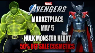 Marvel's Avengers - Marketplace May 5 HULK Comic Outfit, Monster Heart, plus 50% OFF SALE COSMETICS!