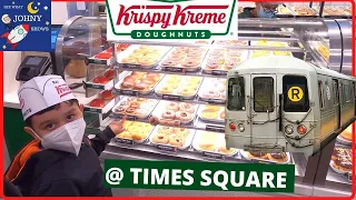 Johny's MTA Subway Train Ride To Times Square Krispy Kreme Doughnut Shop