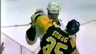 Lyndon Byers vs Warren Young NHL Oct 11/84