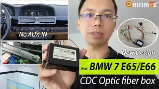 New CDC Simulate Optical Fiber Box for BMW E65 E66 CCC no AUX IN fixed no sound for Android GPS!