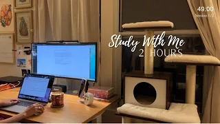 STUDY WITH ME FOR 2 HOURS | Calm Piano Music | 50/10 Pomodoro| Hara Studies