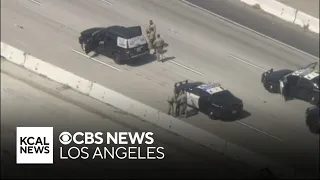 Pursuit suspect arrested in the middle of I-5 Freeway in Santa Clarita