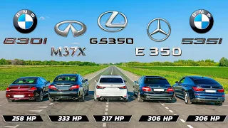 Infiniti M37x vs Lexus GS350 vs BMW 535i vs Mercedes E350 vs BMW 630i