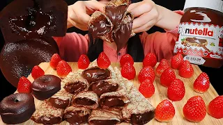 누텔라 크레페 퐁당쇼콜라 초코디저트 먹방🍫Nutella Crepe Fondant au Chocolat MuKBang ASMR | DESSERT EATING SOUNDS