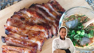 Pork Neck Roast Thai Style • Kor Moo Yang with Nam Jim Jaew |ThaiChef food
