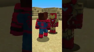 Peter was afraid of Iron Man! 😅 #shorts #minecraft