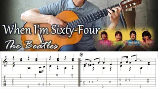 When I'm Sixty-Four / The Beatles - Fingerstyle Guitar | TAB