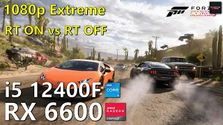 Forza Horizon 5 | RX 6600 + i5 12400F | 1080p | Extreme | Ray Tracing On vs Off