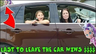 Last To Leave The Car Wins $1000! Crazy JoJo Siwa Doll Was Watching Me!