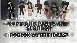 Roblox Copy and Paste + Slender Outfit ideas!! *READ DESCRIPTION*