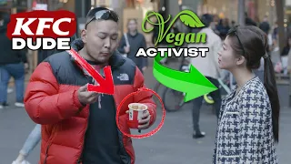 KFC Dude vs Vegan Activist