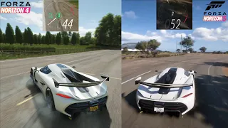 Forza Horizon 5 vs Forza Horizon 4 || Koenigsegg Jesko Top Speed and Sound Comparison || 4K 60FPS