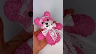 🐻 DIY How to make Cute Pink Teddy Bear using just one glove | Easy Valentine Day Gift Idea Easy Step