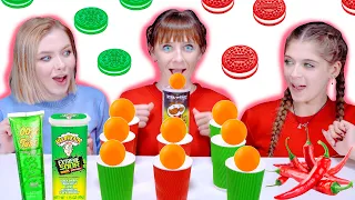 ASMR Most Popular TIK TOK Food Challenge (Cocktail Tubes Party, Creen Or Red) Eating Sounds