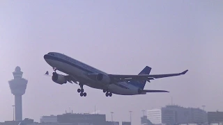 15 Minutes of Amazing Heavy Landings and Take-offs at Schiphol Intl. Airport