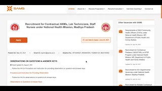 MP NHM 2021-2022| Official Answer key & Query Dat for  | Exam Date 31 July 2021 Staff Nurse & ANM