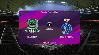 PES 2020 | Krasnodar vs Dynamo Moscow - Russian Premier Liga | 21/06/2020 | 1080p 60FPS