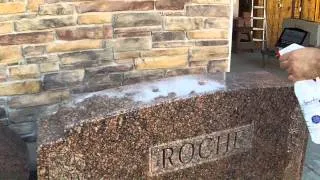 Clean a headstone with sparks