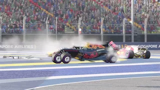 F1 2017 FAILS AND CRASHES!!!