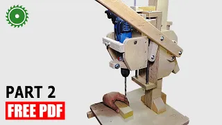 DIY Drill Press Machine making  Part2 - How to make - DIY +PDF plan [4K]