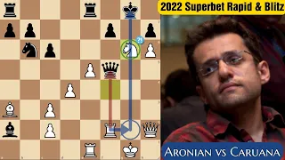 Levon Totally Crushed Caruana's King | Aronian vs Caruana | 2022 Superbet Chess Rapid & Blitz Poland