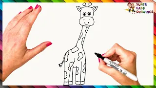 How To Draw A Giraffe Step By Step 🦒 Giraffe Drawing Easy