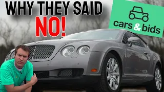 I tried selling my $400 Bentley GT on the Doug Demuro Cars and Bids website