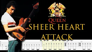 Queen - Sheer Heart Attack (Bass Line + Tabs + Notation) By John Deacon