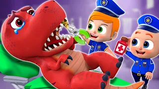 Doctor Police Cures T-Rex Toothache | T-Rex Dinosaur Song | Funny Songs & Nursery Rhymes | PIB Songs