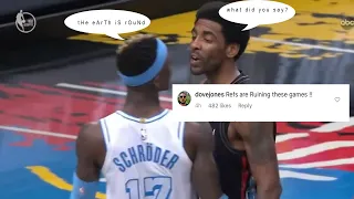 FANS REACT KYRIE IRVING AND DENNIS SCHRODER FIGHT AND BOTH EJECTED