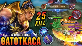 25 Kills!! Powerful LifeSteal Gatotkaca with this Item!! - Build Top 1 Global Gatotkaca ~ MLBB