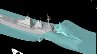 Rogue wave impact on a frigate
