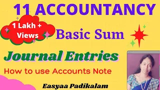 11 Accountancy - Journal Entries - Basic Example sum