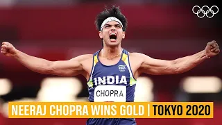 Neeraj Chopra's gold-winning throw! | #Tokyo2020 Highlights