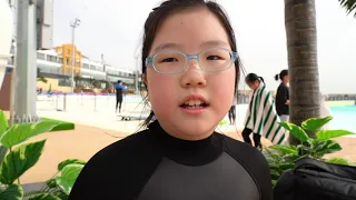 Kids Learn to Surf Session at Wave Park, South Korea