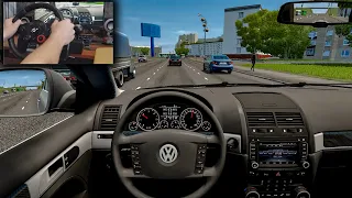 Volkswagen Touareg R50 (351HP) - City Car Driving [Steering Wheel Gameplay]