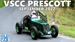 The VSCC Prescott hillclimb - the SIGHTS & SOUNDS of historic racing cars at speed (ERA, Bugatti +)