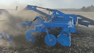 Дискова борона Lemken Rubin 10/600 + трактор John Deere 8430 по соняшнику