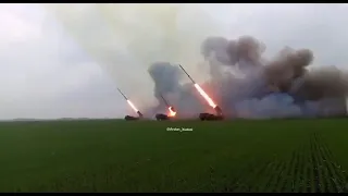Работа артиллерии ВСУ по российским войскам.