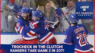 Rangers rally for EPIC Game 2 double overtime win over Canes!! Trocheck, Igor come up clutch!