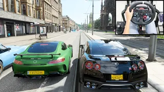 Forza Horizon 4 Online - Nissan GT-R & Mercedes-Benz AMG GT-R | Logitech g29 gameplay ft. Fastez
