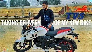 Taking delivery of my new bike | Apache RTR 160 4V 2024🫰🏻🎉